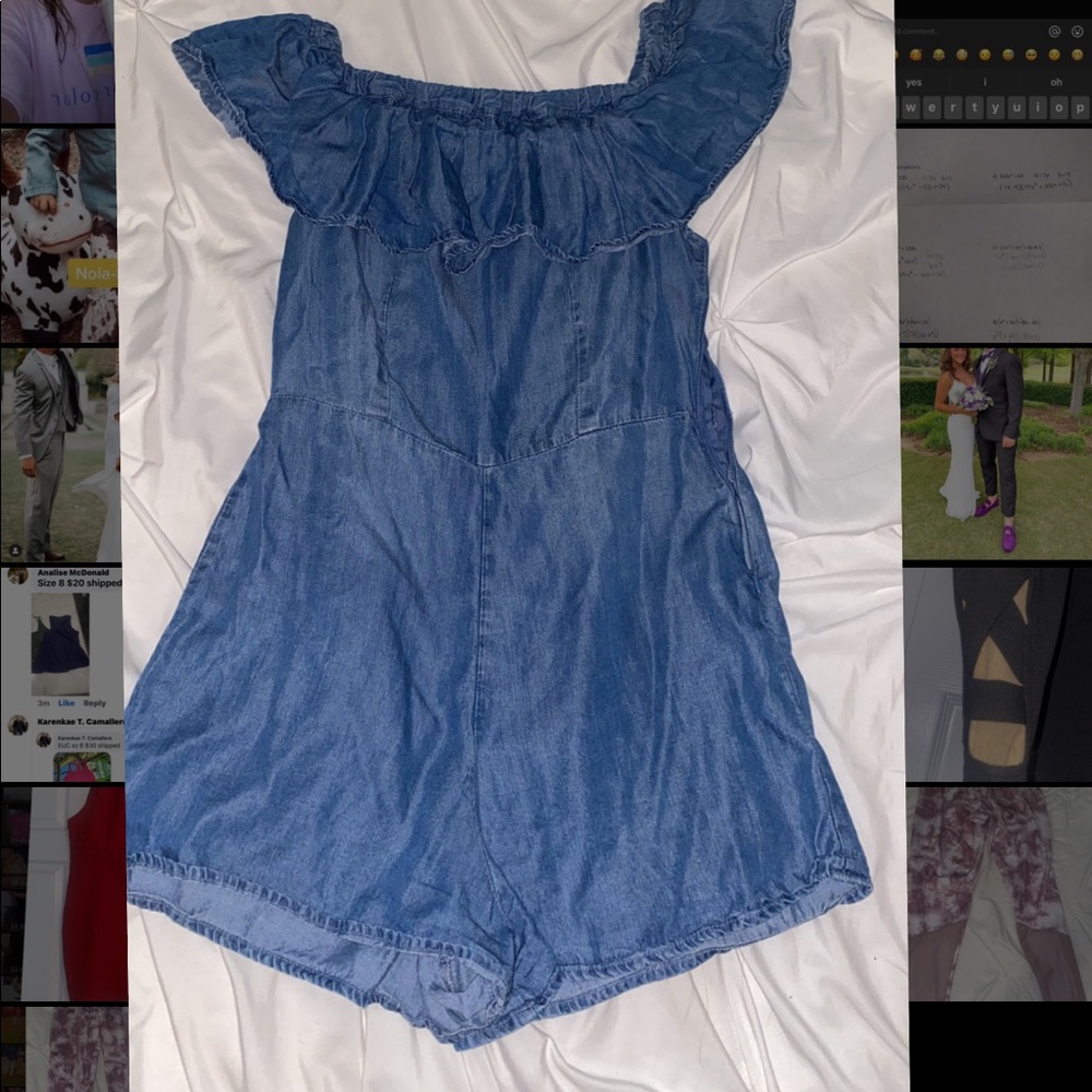Off the shoulder Romper.